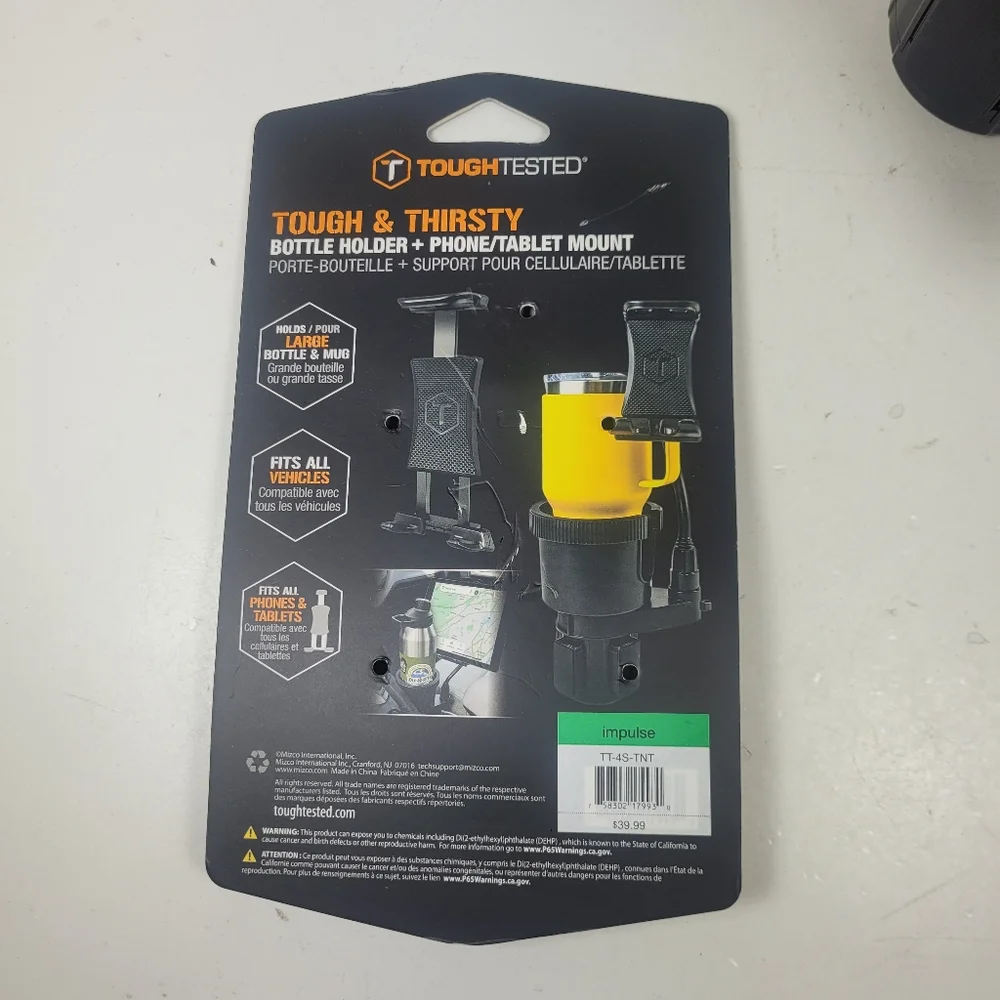 Black Large Drink And Phone Mount